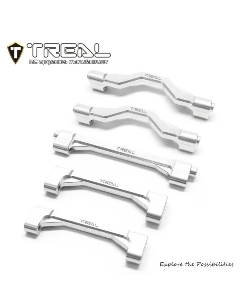 TREAL TRLX002YM51JD LOSI LMT ALUMINUM CHASSIS CROSS BRACE SET (SILVER) (5)