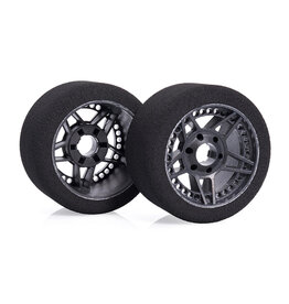 MATRIX MTX-8A35NFC 37MM 1/8 ON-ROAD FOAM FRONT TIRES (35 SHORE) (CARBON RIM) (2) (PIN STYLE)