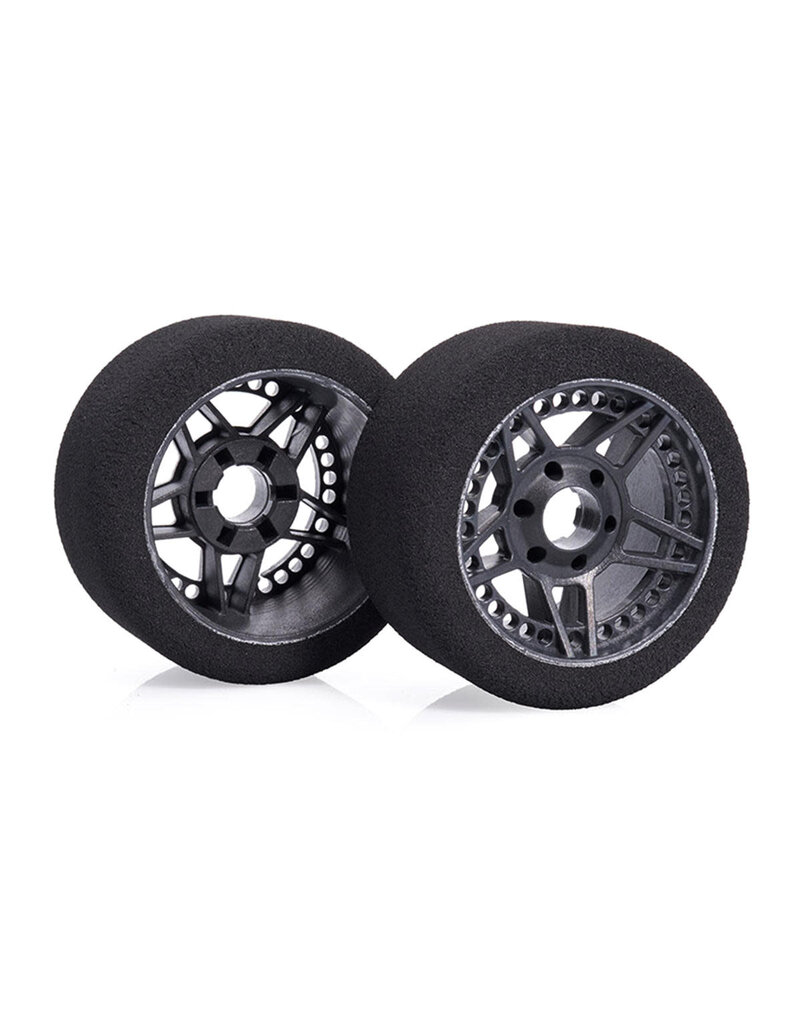 MATRIX MTX-8A35NFC 37MM 1/8 ON-ROAD FOAM FRONT TIRES (35 SHORE) (CARBON RIM) (2) (PIN STYLE)