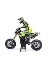 LOSI LOS-2310 PROMOTO-SM 1/4 SUPER MOTO MOTORCYCLE, FXR, WHITE: RTR WITH BATTERY AND CHARGER