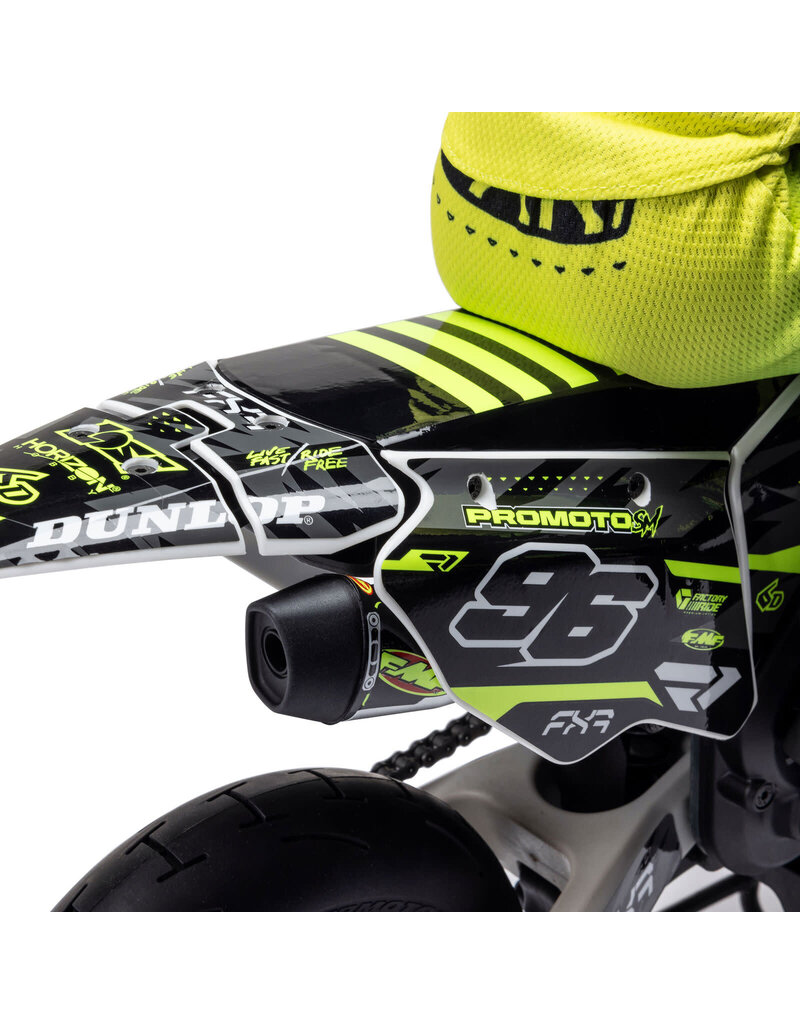 LOSI LOS-2310 PROMOTO-SM 1/4 SUPER MOTO MOTORCYCLE, FXR, WHITE: RTR WITH BATTERY AND CHARGER