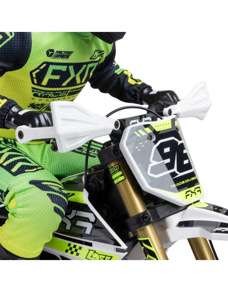 LOSI LOS-2310 PROMOTO-SM 1/4 SUPER MOTO MOTORCYCLE, FXR, WHITE: RTR WITH BATTERY AND CHARGER
