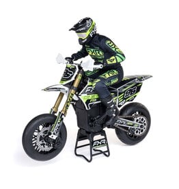 LOSI LOS-2272 PROMOTO-SM 1/4 SUPER MOTO MOTORCYCLE, FXR, WHITE: RTR