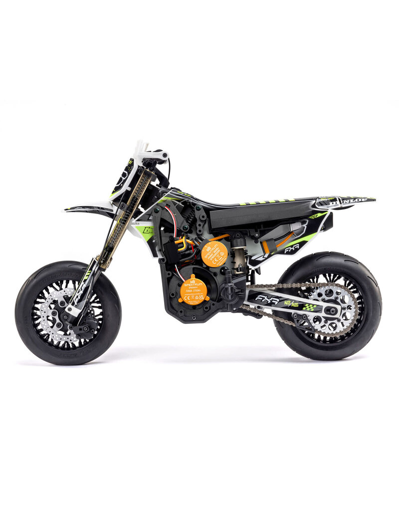 LOSI LOS-2272 PROMOTO-SM 1/4 SUPER MOTO MOTORCYCLE, FXR, WHITE: RTR