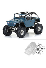 PROLINE RACING PRO364400 2004 JEEP LJ CLEAR BODY WITH TRAIL CAGE AND SCALE MOLDED ACCESSORIES 12.3 WHEELBASE