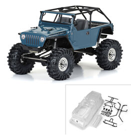 PROLINE RACING PRO364400 2004 JEEP LJ BODY WITH TRAIL CAGE AND SCALE MOLDED ACCESSORIES: CLEAR