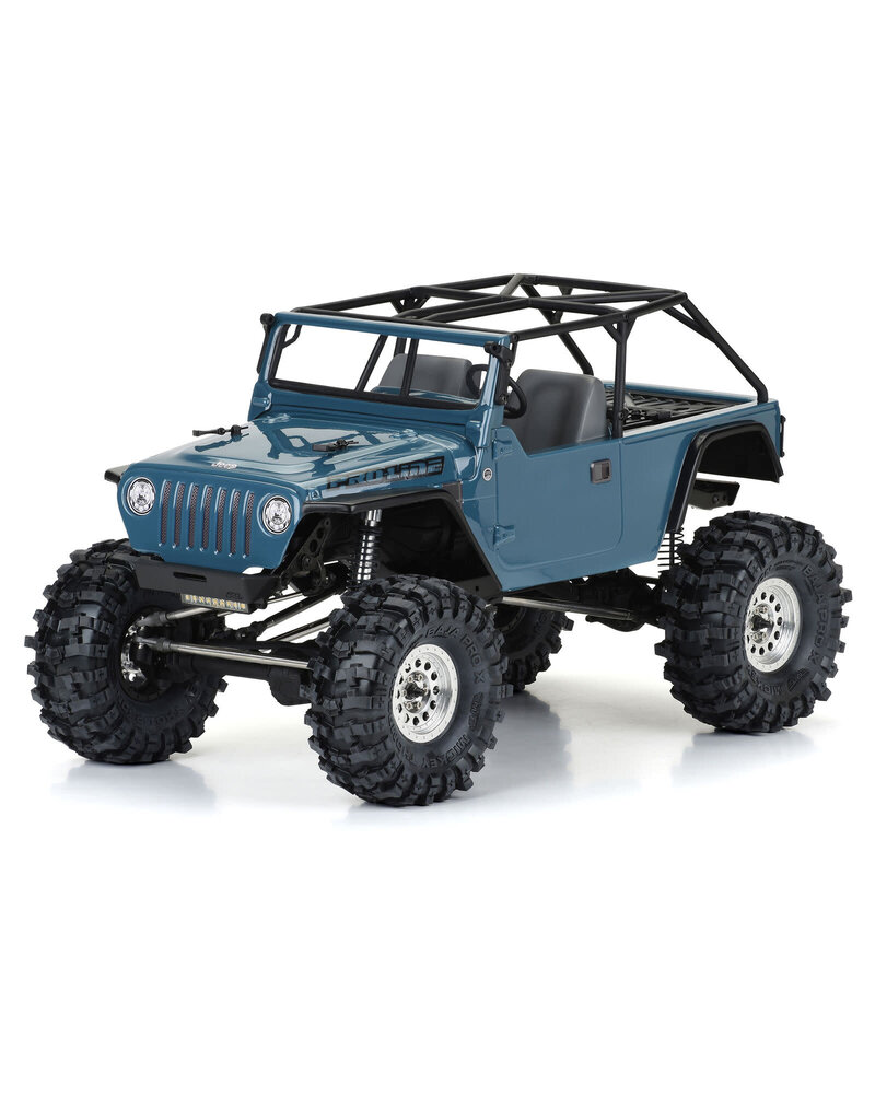 PROLINE RACING PRO364400 2004 JEEP LJ BODY WITH TRAIL CAGE AND SCALE MOLDED ACCESSORIES: CLEAR