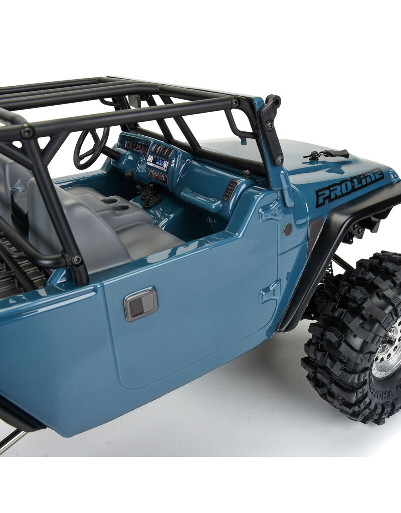 PROLINE RACING PRO364400 2004 JEEP LJ CLEAR BODY WITH TRAIL CAGE AND SCALE MOLDED ACCESSORIES 12.3 WHEELBASE