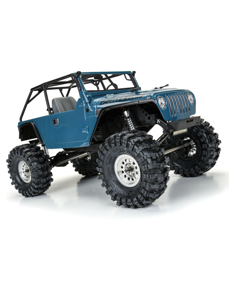 PROLINE RACING PRO364400 2004 JEEP LJ CLEAR BODY WITH TRAIL CAGE AND SCALE MOLDED ACCESSORIES 12.3 WHEELBASE