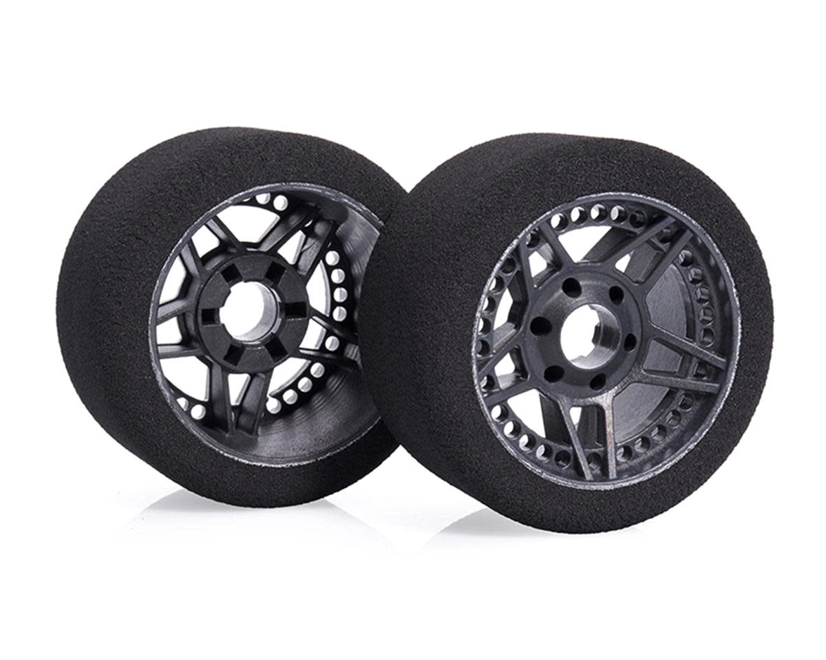 MTX-8A30NFC 37MM 1/8 ON-ROAD FOAM FRONT TIRES (30 SHORE) (CARBON RIM) (2) (PIN STYLE)