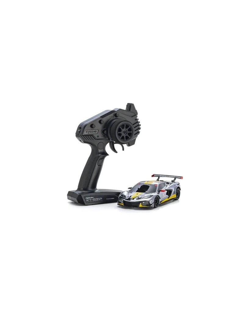 KYOSHO KYO32356CRY MINI-Z RWD MR-04 READYSET CHEVROLET® CORVETTE® C8.R CHROME / YELLOW KYOSHO AMERICA 20TH ANNIVERSARY