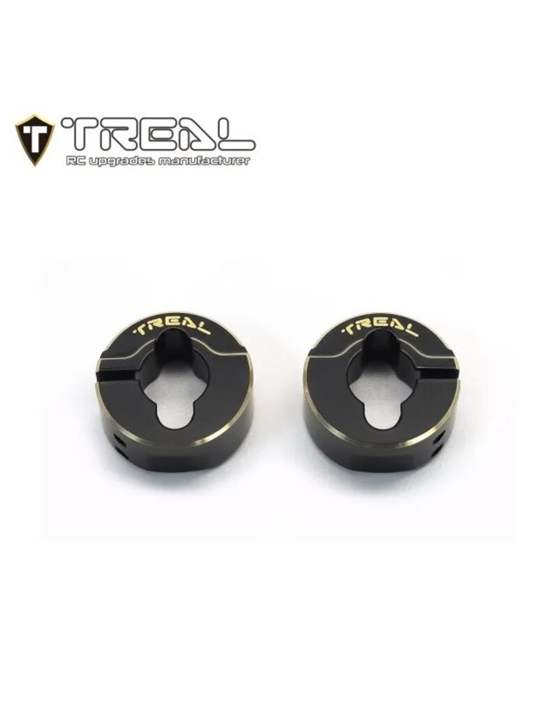 TREAL TRLX003KPNSV1 BRASS REAR COUNTERWEIGHTS FOR TRAXXAS TRX-4M (2) (13G)