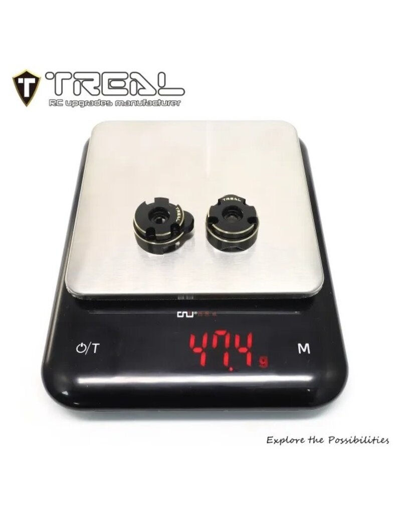 TREAL TRLX0048D6ELZ REDCAT ASCENT-18 BRASS OUTER PORTAL COVERS (BLACK) (2) (47.4G)