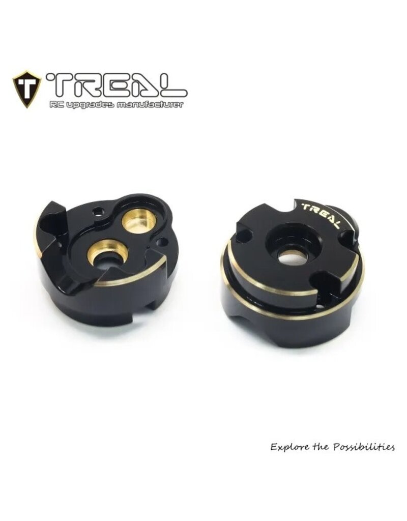 TREAL TRLX0048D6ELZ REDCAT ASCENT-18 BRASS OUTER PORTAL COVERS (BLACK) (2) (47.4G)
