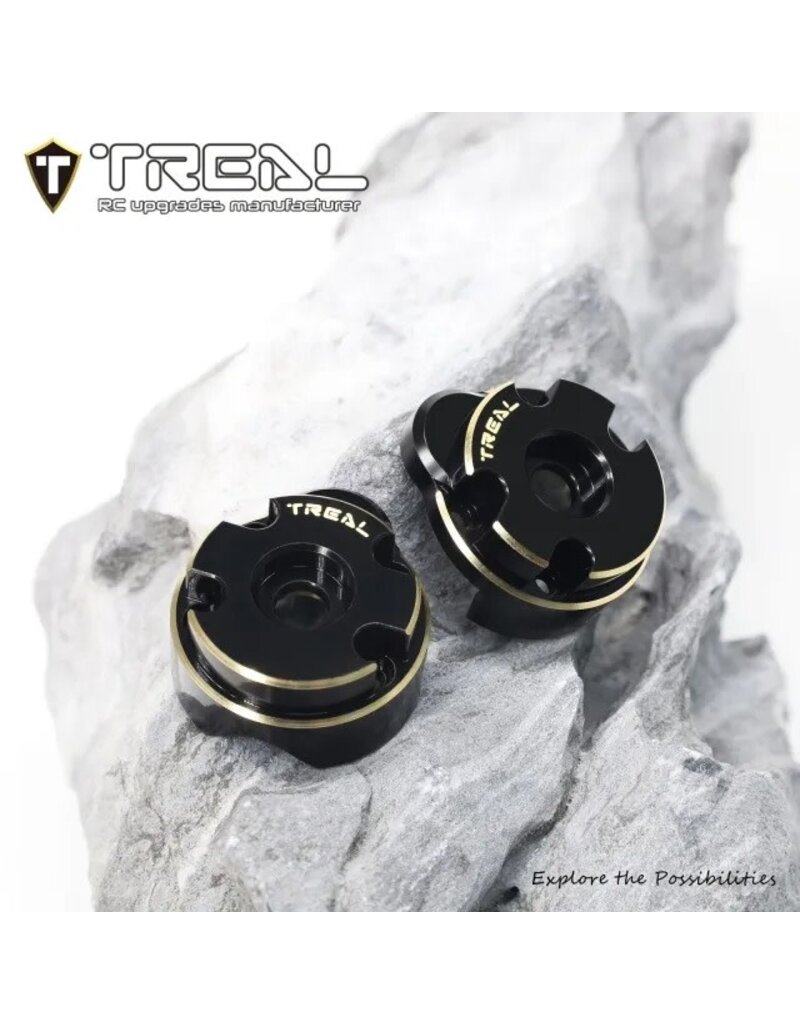 TREAL TRLX0048D6ELZ REDCAT ASCENT-18 BRASS OUTER PORTAL COVERS (BLACK) (2) (47.4G)