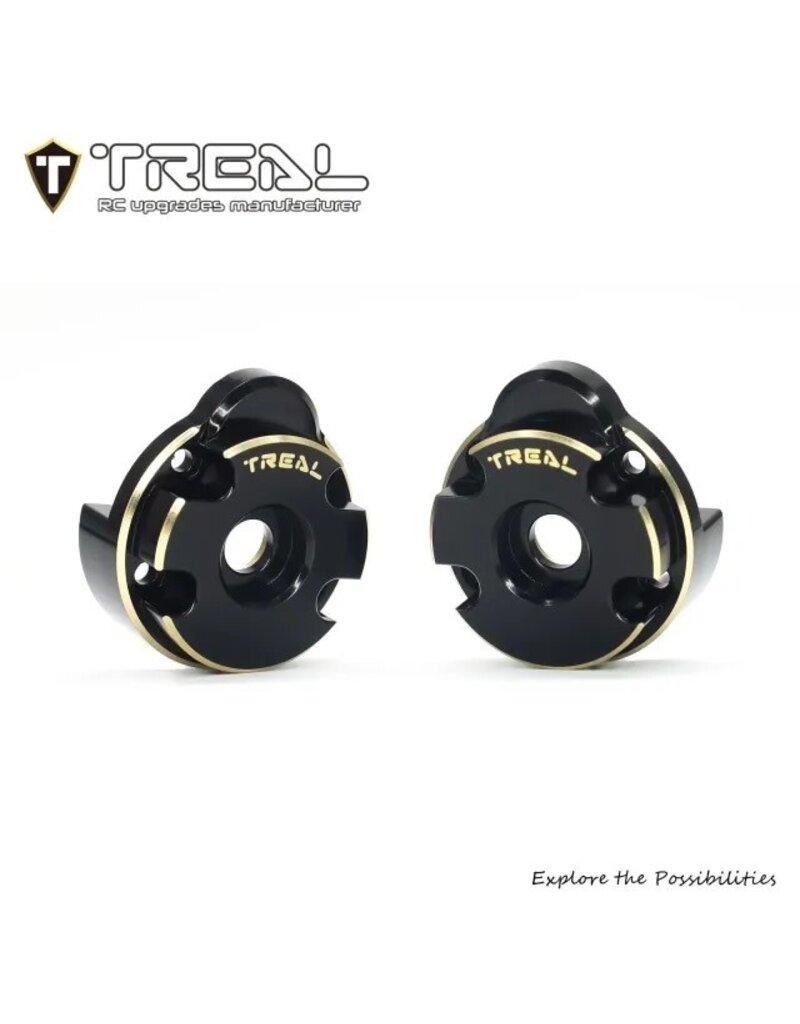 TREAL TRLX0048D6ELZ REDCAT ASCENT-18 BRASS OUTER PORTAL COVERS (BLACK) (2) (47.4G)