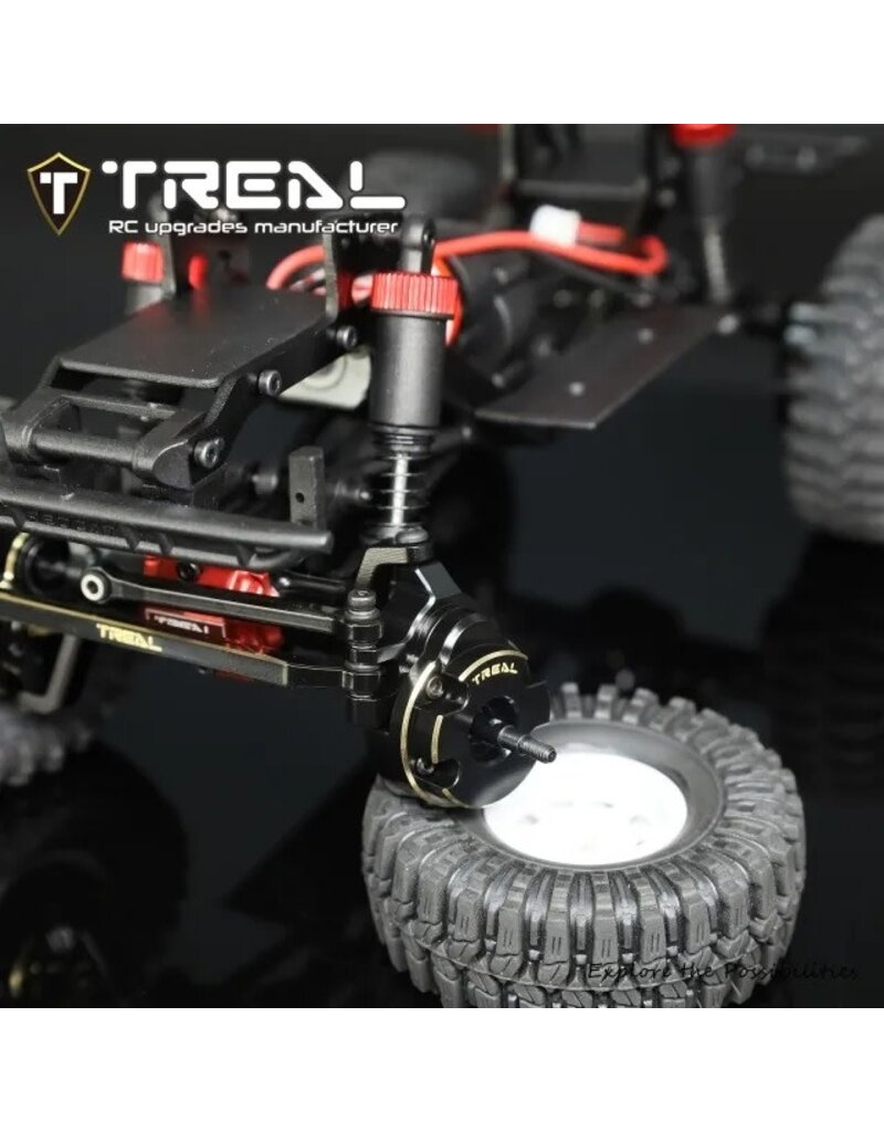 TREAL TRLX0048D6ELZ REDCAT ASCENT-18 BRASS OUTER PORTAL COVERS (BLACK) (2) (47.4G)