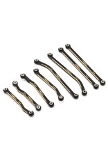 TREAL TRLX004779FXV HIGH CLEARANCE BRASS UPPER & LOWER CHASSIS LINK SET FOR TRAXXAS® TRX-4M® (BLACK) (8) (55G)