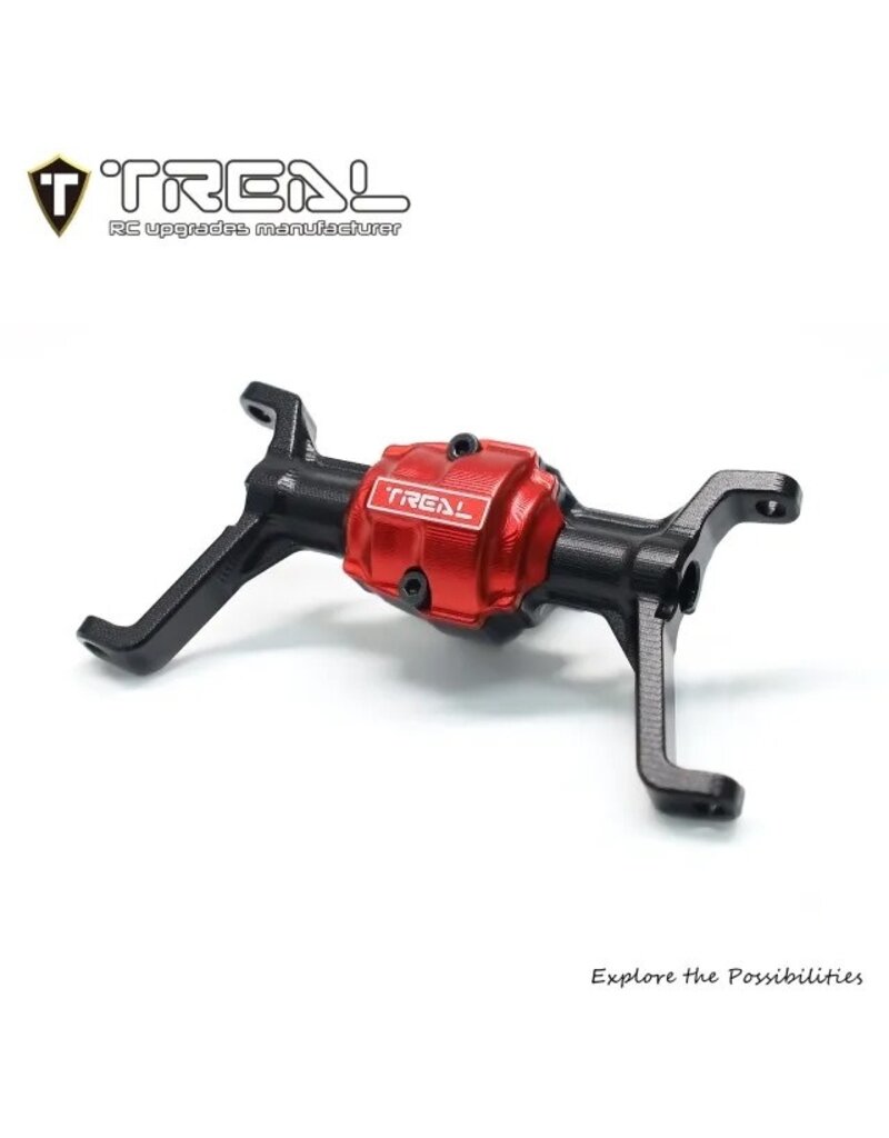 TREAL TRLX0048D6EM9 REDCAT ASCENT-18 7075 ALUMINUM FRONT AXLE HOUSING (BLACK) W/C-HUBS