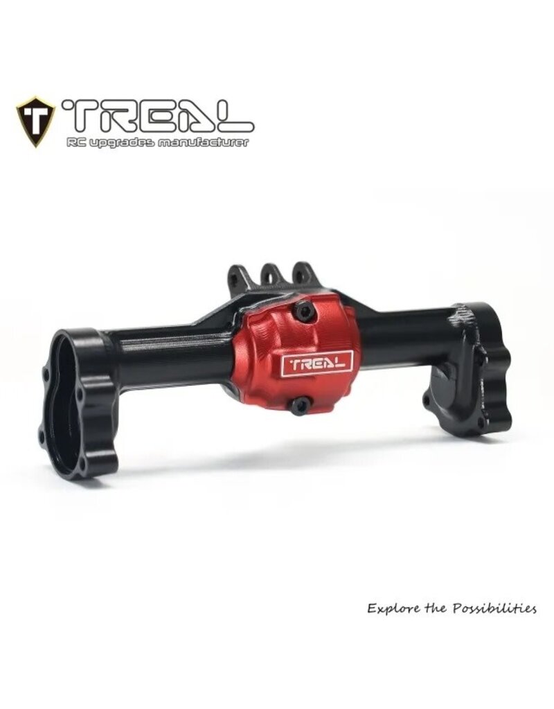 TREAL TRLX0048D6ENN REDCAT ASCENT-18 7075 ALUMINUM REAR AXLE HOUSING (BLACK) W/HUBS
