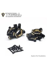 TREAL TRLX0048D6END REDCAT ASCENT-18 BRASS FRONT STEERING KNUCKLES/INNER PORTAL COVERS (BLACK) (2) (27G)