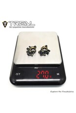 TREAL TRLX0048D6END REDCAT ASCENT-18 BRASS FRONT STEERING KNUCKLES/INNER PORTAL COVERS (BLACK) (2) (27G)