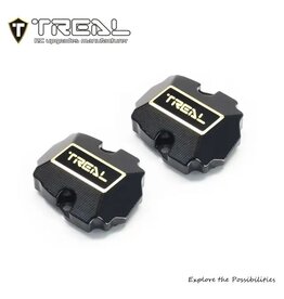 TREAL TRLX0048D6EMT REDCAT ASCENT-18 FRONT & REAR BRASS DIFFERENTIAL COVERS (BLACK) (2) (13G)