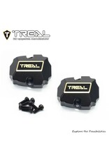 TREAL TRLX0048D6EMT REDCAT ASCENT-18 FRONT & REAR BRASS DIFFERENTIAL COVERS (BLACK) (2) (13G)