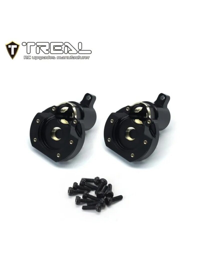 TREAL TRLX003KQXBF3 REDCAT ASCENT/GEN9 BRASS REAR INNER PORTAL COVERS (BLACK) (2) (77G)