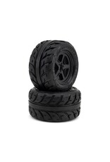 UPGRADE RC UPG-10005 LOW-PRO BELTED STREET RADIALS 2.8" PRE-MOUNTED ON-ROAD TIRES W/5-STAR WHEELS (2) (17MM/14MM/12MM HEX)