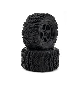 UPGRADE RC UPG-10004 LOW-PRO BELTED DIRT CLAW 2.8" PRE-MOUNTED ALL-TERRAIN TIRES W/5-STAR WHEELS (2) (17MM/14MM/12MM HEX)