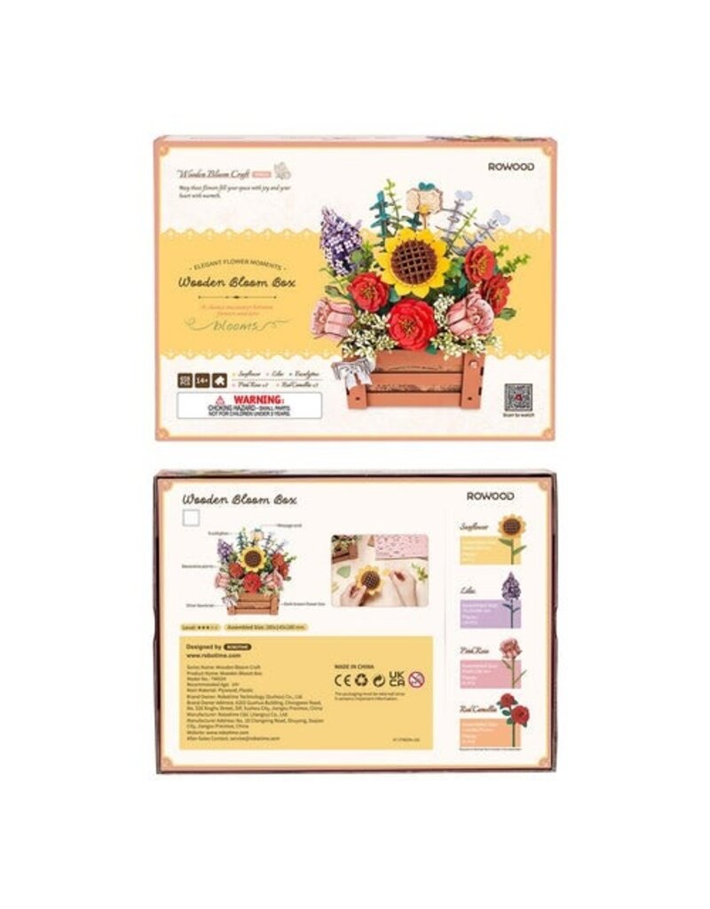 ROBOTIME ROETW02H 	ROBOTIME WOODEN FLOWER BOX - WOOD BLOOM CRAFT