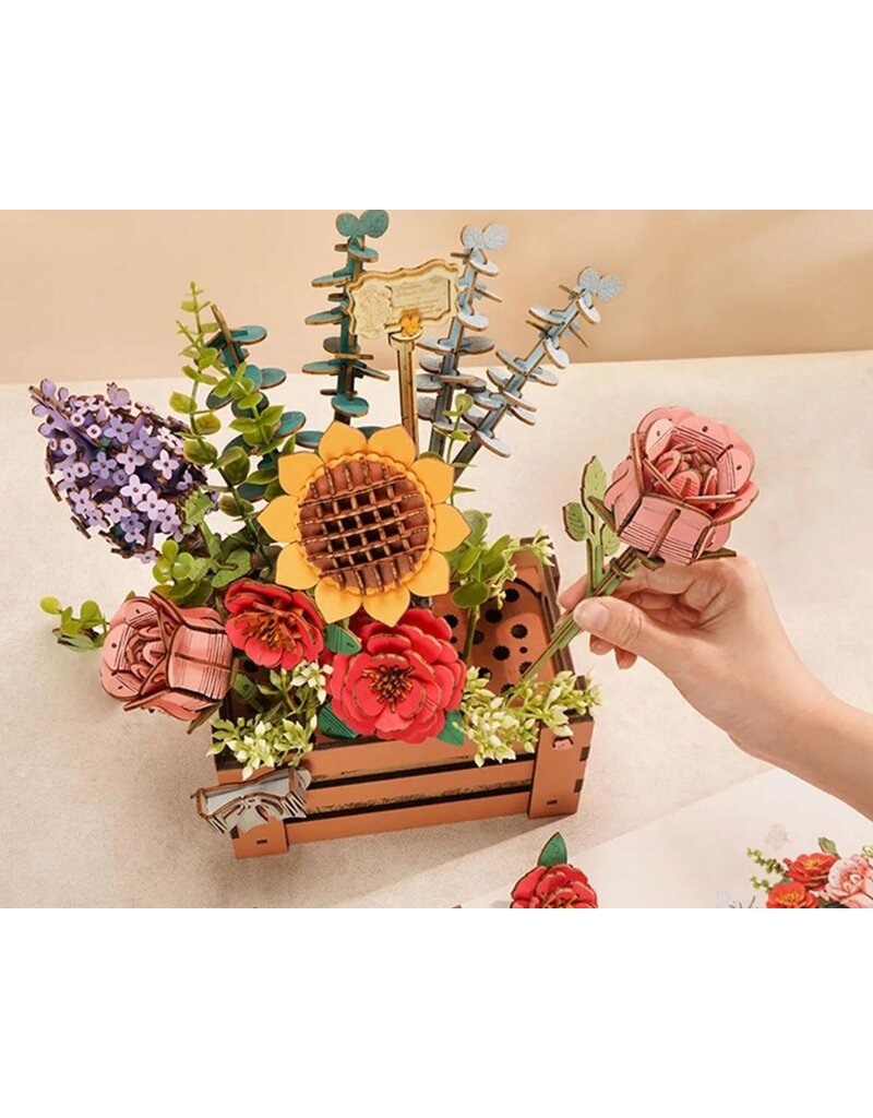 ROBOTIME ROETW02H 	ROBOTIME WOODEN FLOWER BOX - WOOD BLOOM CRAFT