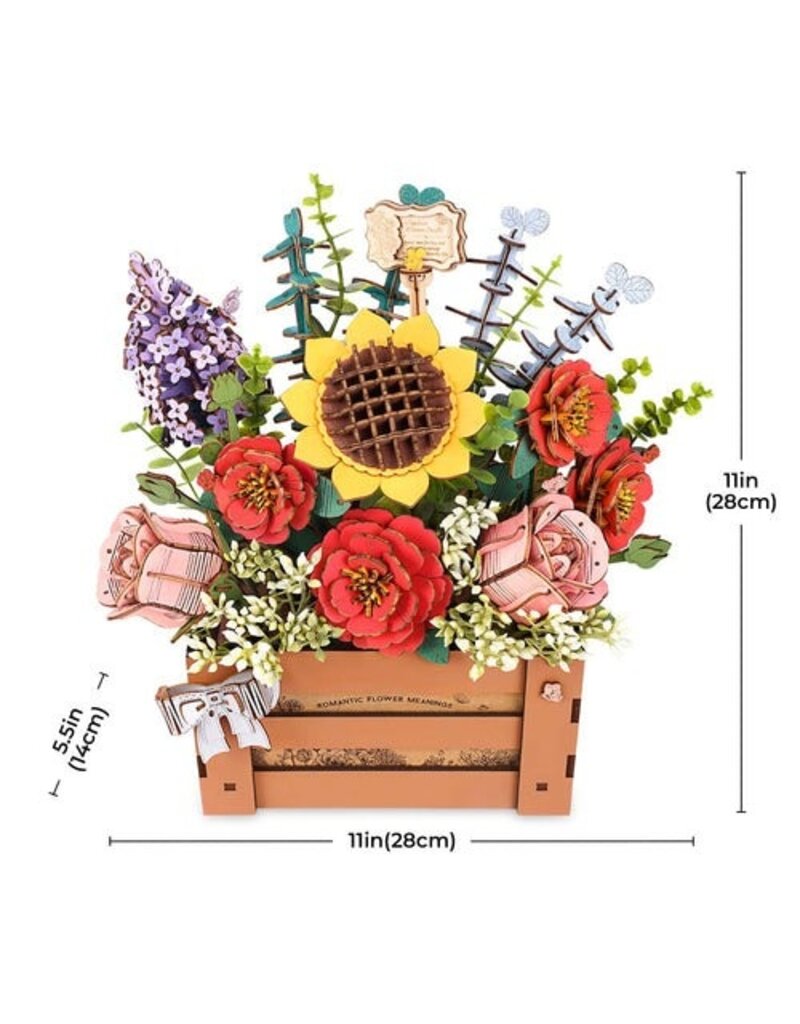 ROBOTIME ROETW02H 	ROBOTIME WOODEN FLOWER BOX - WOOD BLOOM CRAFT