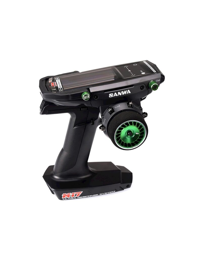 RDRP0500-GRE SANWA M17/MT-44 ALUMINUM STEERING WHEEL: GREEN