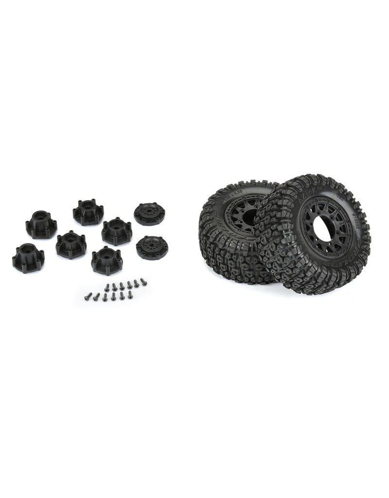 PROLINE RACING PRO1026210 AZTEK SC 2.2"/3.0" M2 (MEDIUM) TIRES MOUNTED ON RAID BLACK 6X30 REMOVABLE HEX (12MM & 14MM) SC WHEELS FOR SLASH® 2WD, SLASH® 4X4, PROTRAC™ & SENTON™ 4X4 FRONT OR REAR