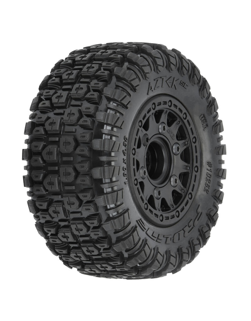 PROLINE RACING PRO1026210 AZTEK SC 2.2"/3.0" M2 (MEDIUM) TIRES MOUNTED ON RAID BLACK 6X30 REMOVABLE HEX (12MM & 14MM) SC WHEELS FOR SLASH® 2WD, SLASH® 4X4, PROTRAC™ & SENTON™ 4X4 FRONT OR REAR