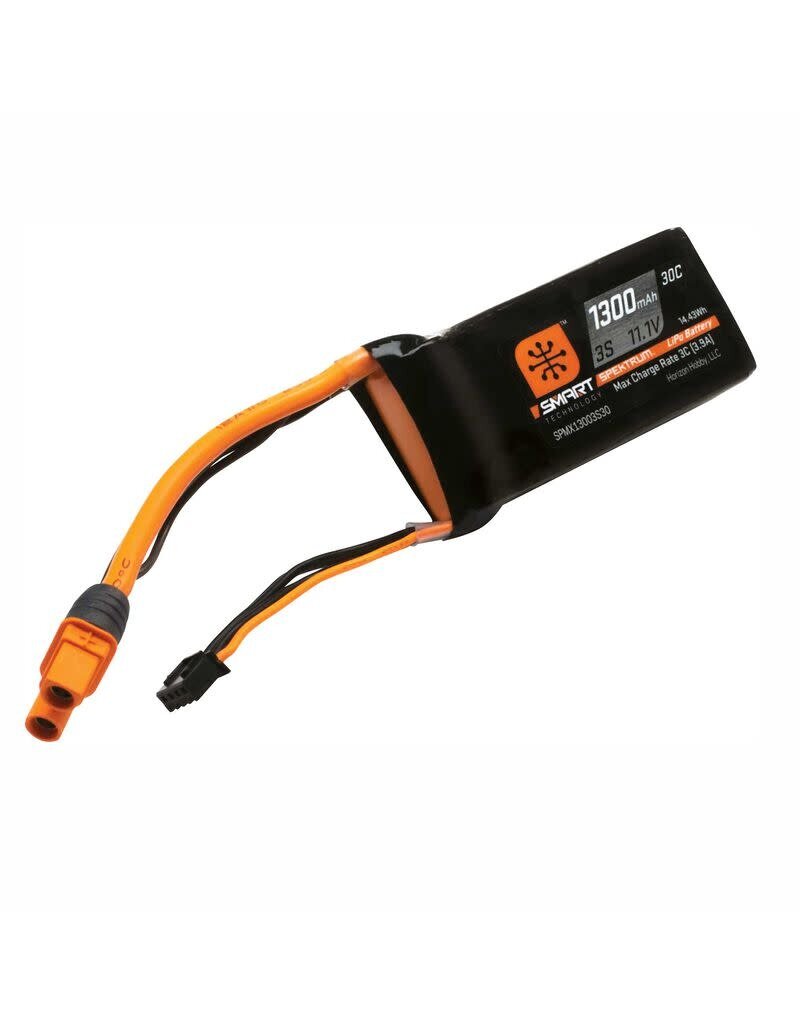 SPEKTRUM SPMX13003S30M 1300MAH 3S 11.1V SMART LIPO BATTERY 30C: IC3