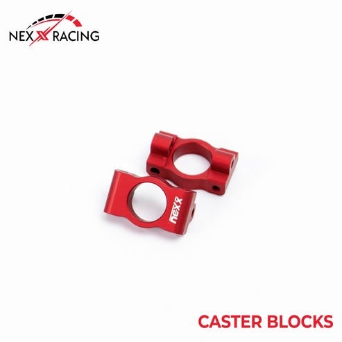 NX-462-R ALUMINUM CASTER BLOCK MICRO-B: RED