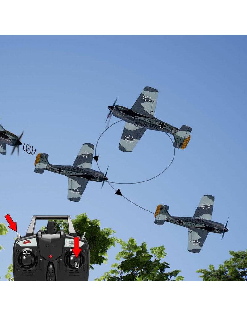 RAGE RC RGRA1308 FOCKE-WULF FW 190 MICRO RTF AIRPLANE WITH PASS (PILOT ASSIST STABILITY SOFTWARE) SYSTEM