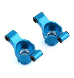 YEAH RACING YEA-TT02-007-3BU TAMIYA TT-02 ALUMINUM REAR HUBS (BLUE) (2) (3° TOE-IN)
