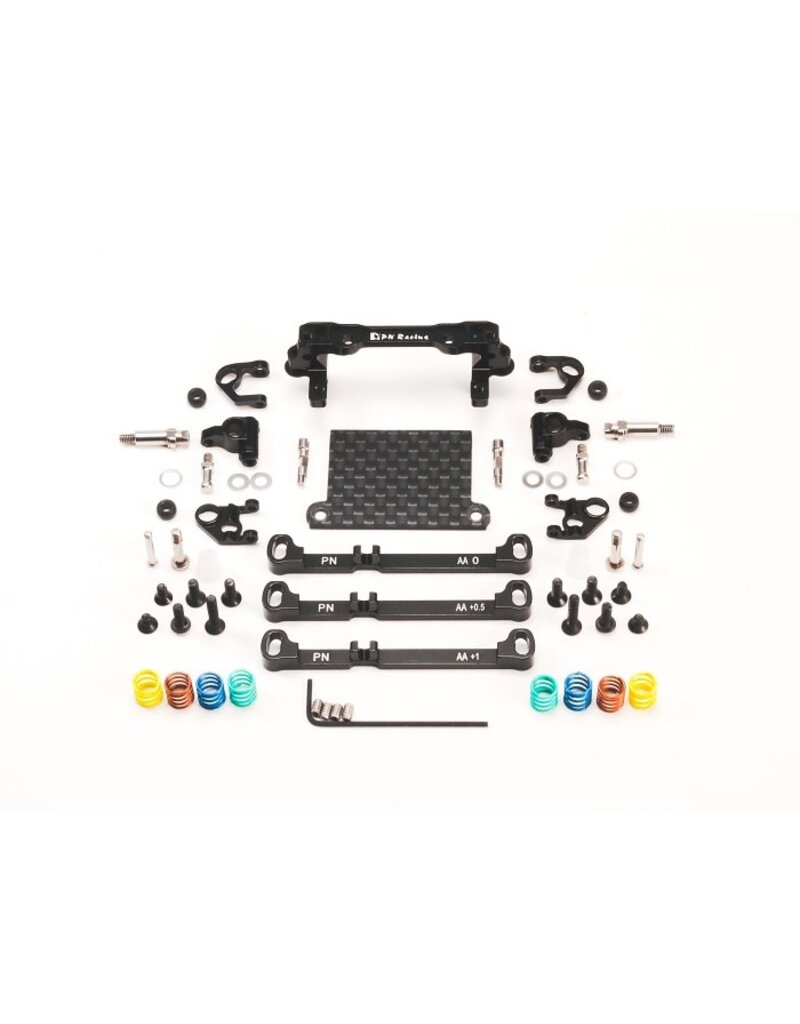 PN RACING KEN MR3080K MINI-Z V4 MR03/PN2.5W DOUBLE A ARM FRONT SUSPENSION BLACK