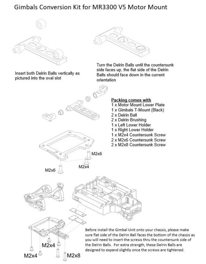 PN RACING KEN MR3300Q MINI-Z V5 MOTOR MOUNT CONVERSION KIT FOR MR3322 GIMBAL SYSTEM ORANGE