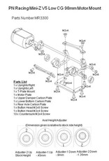 PN RACING KEN MR3300Q MINI-Z V5 MOTOR MOUNT CONVERSION KIT FOR MR3322 GIMBAL SYSTEM ORANGE