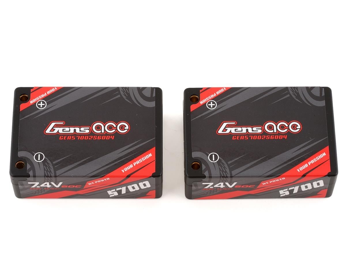 GEA57002S60D4 2S LIPO 7.4V 5700MAH 60C HARD CASE SADDLE PACK BATTERY: DEANS