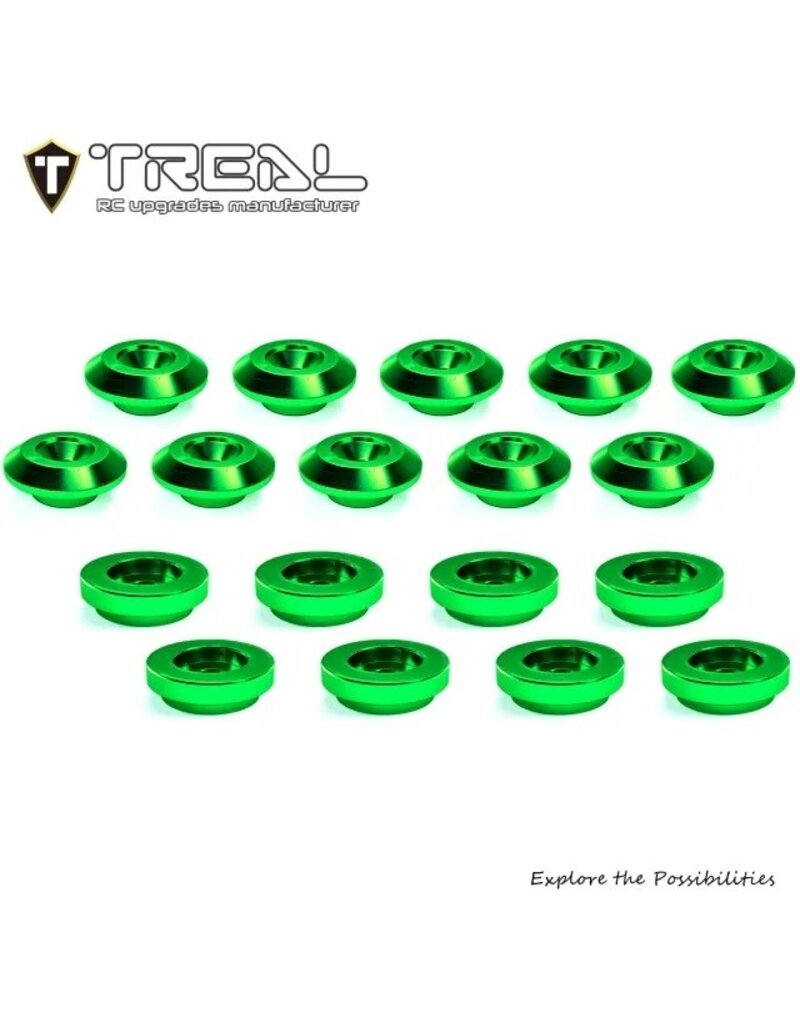 TREAL TRLX0045CYZQ5 LOSI MINI LMT ALUMINUM BODY BUTTONS SET (GREEN) (10)