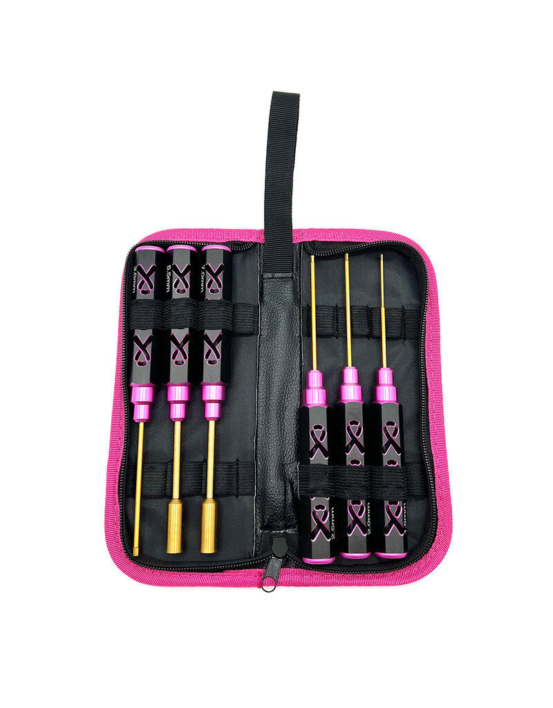 RACERS EDGE RCE7230 BREAST CANCER AWARENESS 6PIECE HEX AND NUT DRIVER SET