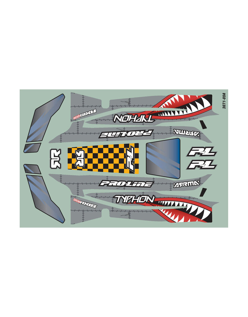 PROLINE RACING PRO367114 AXIS TOUGH-COLOR GREY BODY FOR ARRMA TYPHON GROM