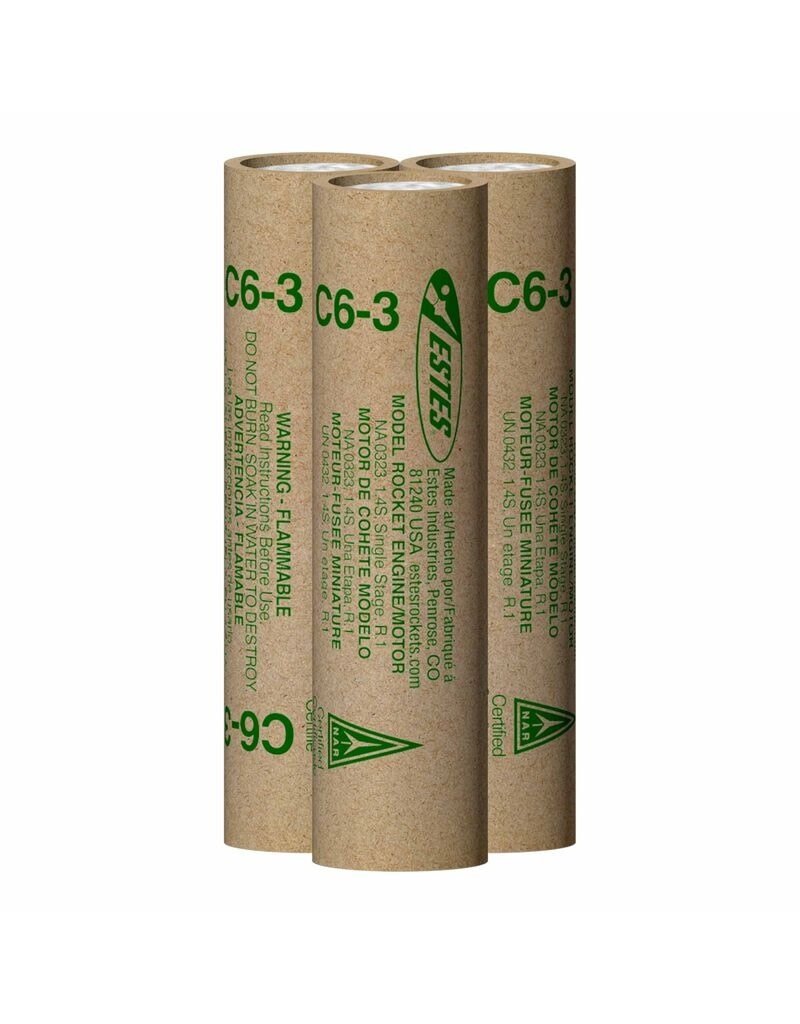 ESTES EST10023 ESTES ROCKETS C6-3 MODEL ROCKET ENGINES (3PK)