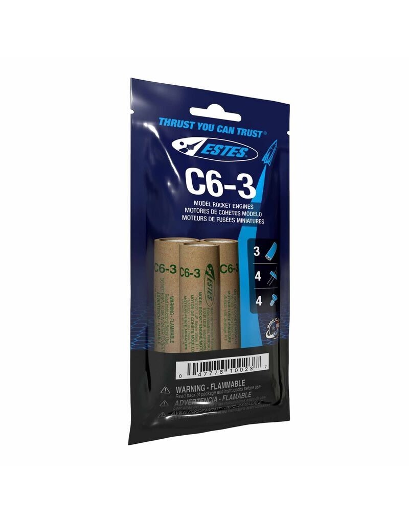 ESTES EST10023 ESTES ROCKETS C6-3 MODEL ROCKET ENGINES (3PK)